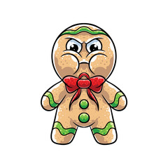 Cute cartoon character cookie for christmas day