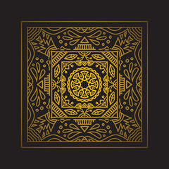 Square Mandala vector texture pattern background art illustration