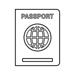 Travel, passport outline icon. Line art vector.