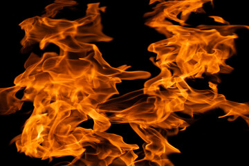 close up photo of fire flame on black background