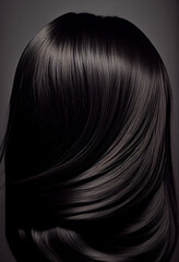 Naklejka premium Perfekte, gesunde und glänzende Haare im Fokus eines Portraits. Perfekt für Friseur- Haarfarbe- und Shampoo- werbung. -Generative Ai