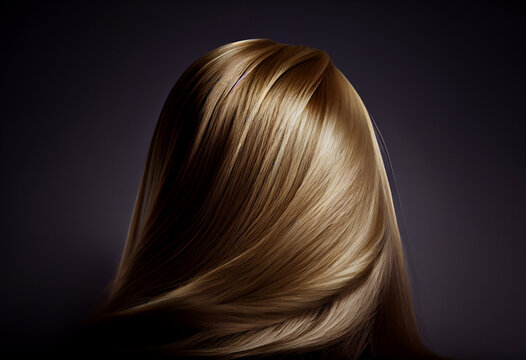 
Perfekte, gesunde und glänzende blonde Haare im Fokus eines Portraits. Perfekt für Friseur- Haarfarbe- und Shampoo- werbung. -Generative Ai