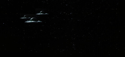 UFOs staging to attack