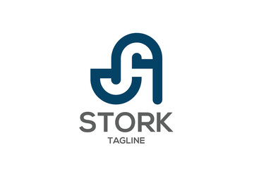 Premium Letter Sa Or As Stork Logo Template