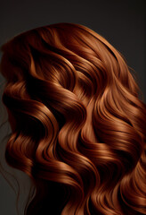 Perfekte, gesunde und glänzende kastanien braune Haare im Fokus eines Portraits. Perfekt für Friseur- Haarfarbe- und Shampoo- werbung. -Generative Ai