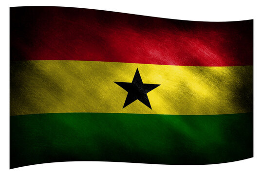 The waving flag of Ghana