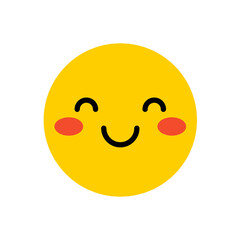 Embarrassed emoji. A shy little smile with red cheeks.