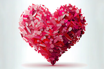 Fototapeta na wymiar Surprising Pretty Pink and Red heart illustration with isolated background
