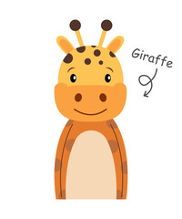 Fototapeta premium Giraffe . Cartoon character . Vector .