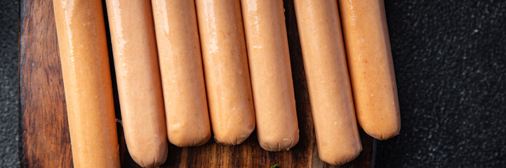 sausage poultry meat chicken or turkey fresh cooking meal food snack on the table copy space food background rustic top view 