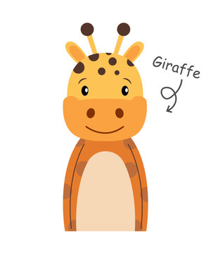 Giraffe . Cartoon character . Vector .
