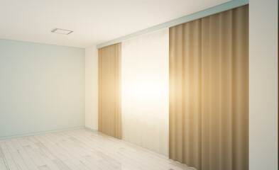 Sunset.. Modern meeting room. 3D rendering.