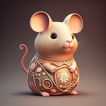 illustration, lunar new year , the rat , image generated by AI