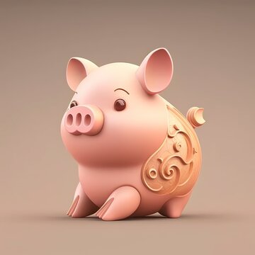 illustration,lunar new year ,the pig,image generated by AI