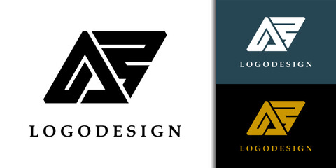 Abstract initial AG AZ AR AS AB logo design for business and brand identity