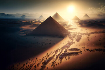 The Exodus from Egypt. Generative AI - obrazy, fototapety, plakaty