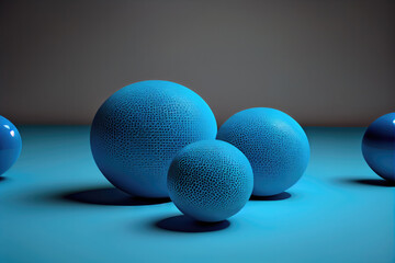Blue 3D spheres stacked on top of each other