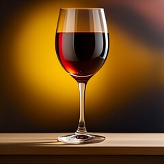 A digital illustration of an isolated glass of red wine.
