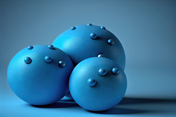 Blue 3D spheres stacked on top of each other