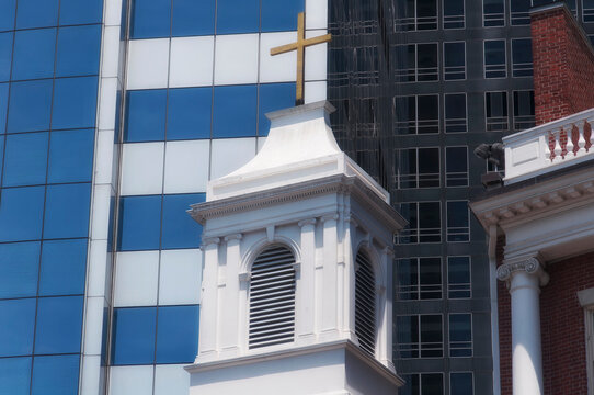 A Cross On Top Of The Shrine Of Elizabeth Ann Seton New York City