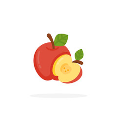 Apple icon flat. Vector illustration on white background. Can used for web, app, digital product, presentation, UI and many more.