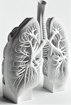 3D lungs shape on white background 