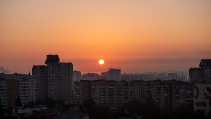 Fototapeta premium city skyline at sunset