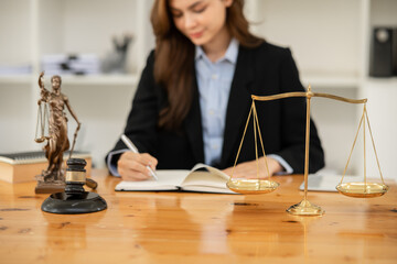 Businesswoman Lawyers having  Concepts of  Legal services at the law office work Legal advice online