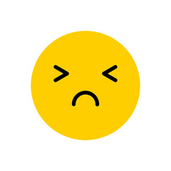 Annoyed emoji with closed eyes.