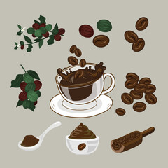 collection of coffee. Vector illustration.
