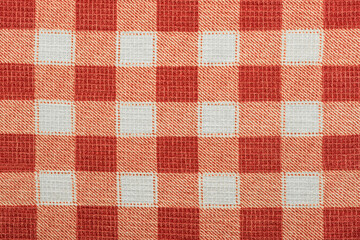 Cotton fabric with a square pattern of red tone