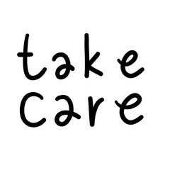 Take care ,brush calligraphy, Handwritten ink lettering. Hand drawn design elements,Vector typography quote isolated on white background ,Vector illustration EPS 10