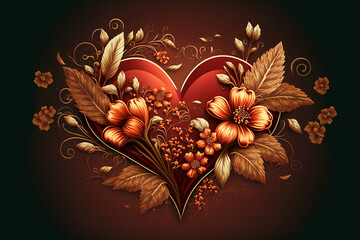 Obraz premium heart with ornament