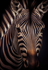Fototapeta na wymiar Extremely detailed head close-up of a zebra