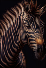Fototapeta na wymiar Zebra's head close-up and extremely detailed