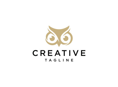 creative owl head logo design template