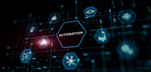 Automation technology industrial process workflow optimisation abstract background