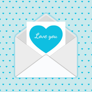 Envelope with heart. Vector illustration.