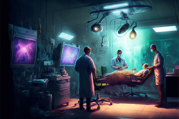 a dedicated doctor, is providing expert care to his patients in the operating room. With a team of medical professionals at his side, he is using the latest technology and techniques generative ai