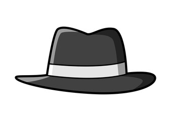 Cartoon vector illustration of fedora hat isolated on white