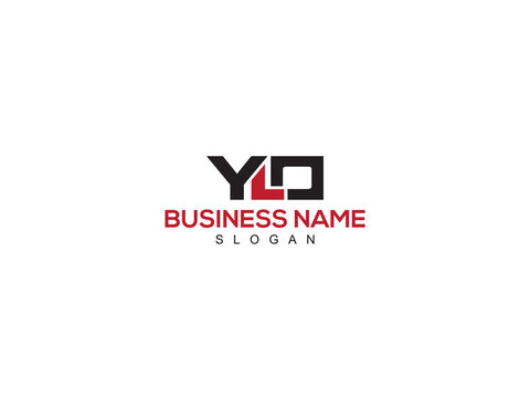 YLO, ylo Initial Letter Icon Logo With Red And Black