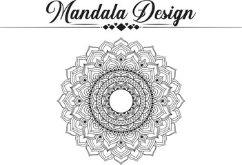 Mandala Wallpaper Design, background Mehndi, Tattoo, Decoration Coloring Book Page. 