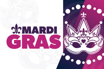 Mardi Gras. Vector illustration. Holiday poster.