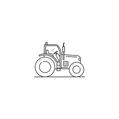 Wheeled tractor icon vector graphics