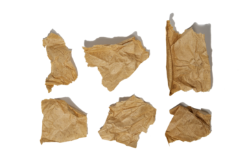  Torn sheets of old paper. Torn vintage paper shreds  set. PNG format.
