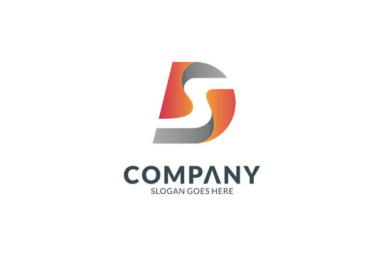 DS logo initials, monogram design template suitable for company logos