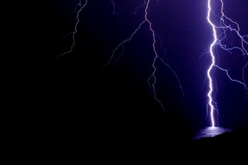 lightning in the night sky