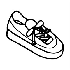 Sneaker doodle style vector illustration isolated on white