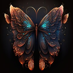Fototapeta premium Fantasy butterfly wings created with AI