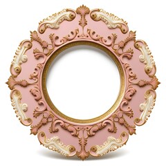 Round ornate pink frame created with AI